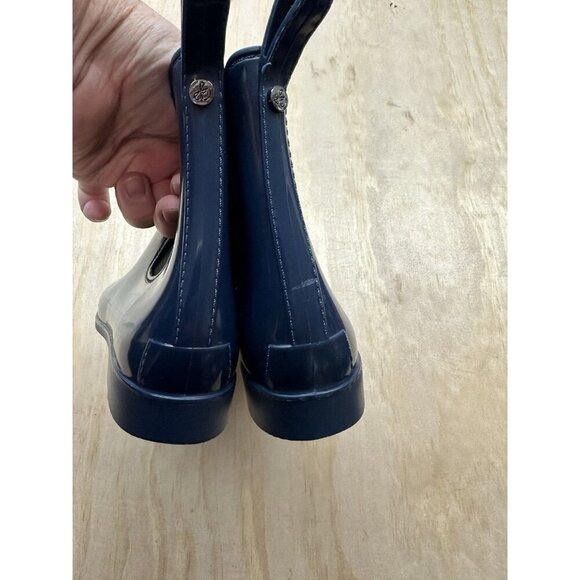 Sam Edelman Navy blue Chelsea Ankle Rubber Boots Waterproof Slip On Size 9M - Picture 6 of 7